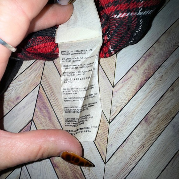 Punk Rave Red Black Plaid‎ Suspender Mini Skirt S Emo Retro Flannel Goth Punk - Picture 5 of 9